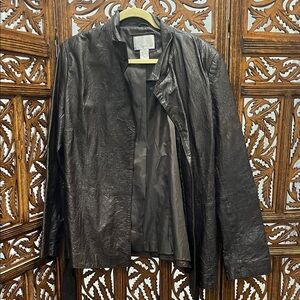Spiegel Dark Textured Leather Jacket